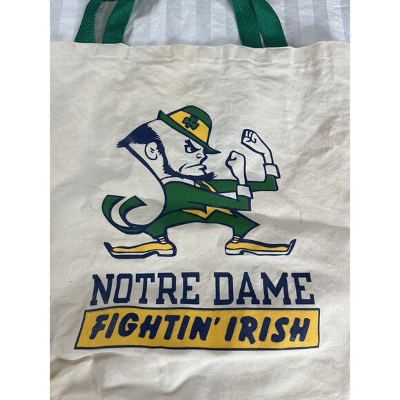 VTG Notre Dame Football Fighting Irish Authentic Tote Bag White Logo NCAA - Picture 2 of 6